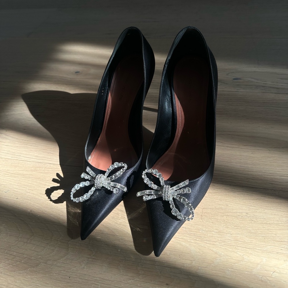 Amina muaddi Rosie crystal-embellished satin pumps